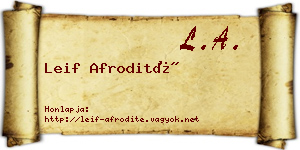 Leif Afrodité névjegykártya